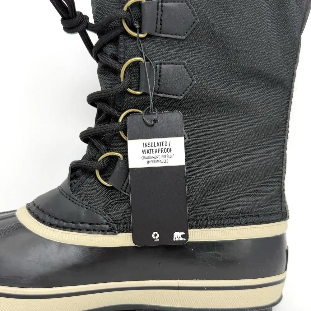SOREL 1964 Pac Nylon Men's Waterproof Winter Boots Black Size 10 New